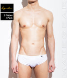 [2pc/Pack] Sexy Men's Sportswear Signature Mini Shorts - Ki Nam (White Air Nylon)