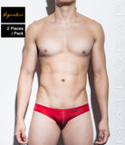 [2pc/Pack] Sexy Men's Underwear Mini Squarecut Trunks - Ran Kwang (Flat Front / Reduced Sides) (Ultra Thin Nylon Signature Series II)