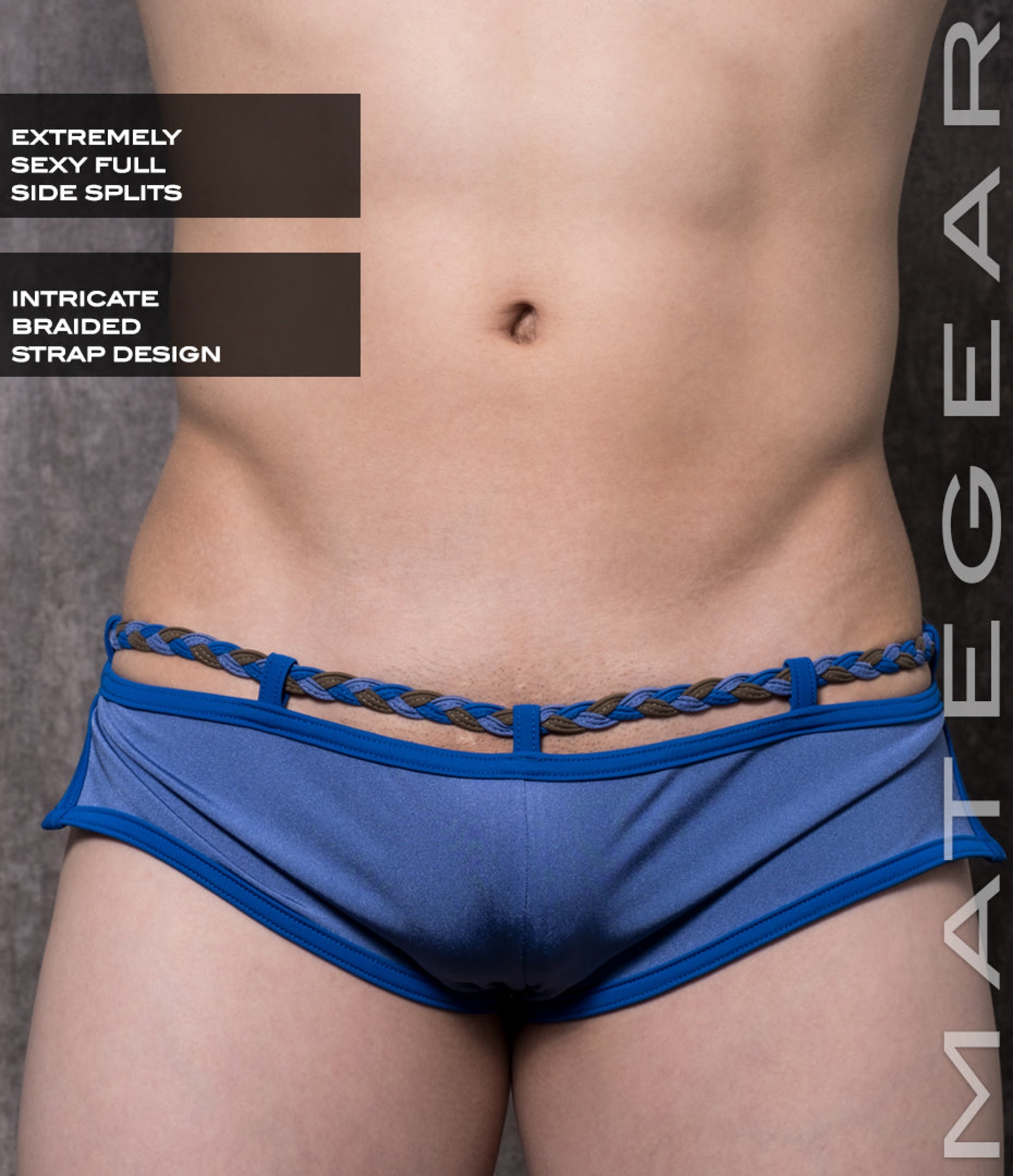 Sexy Mens Sportswear Extremely Mini Shorts - Ha Yoon Viii Light Jean Blue Nylon / Medium