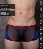 Sexy Mens Sportswear Mini Tight Shorts - Gan Dong (With Pouch) Navy Mesh / Medium