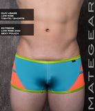 Sexy Mens Sportswear Mini Tight Shorts - Gan Dong (With Pouch) Skyblue Thin Nylon / Medium