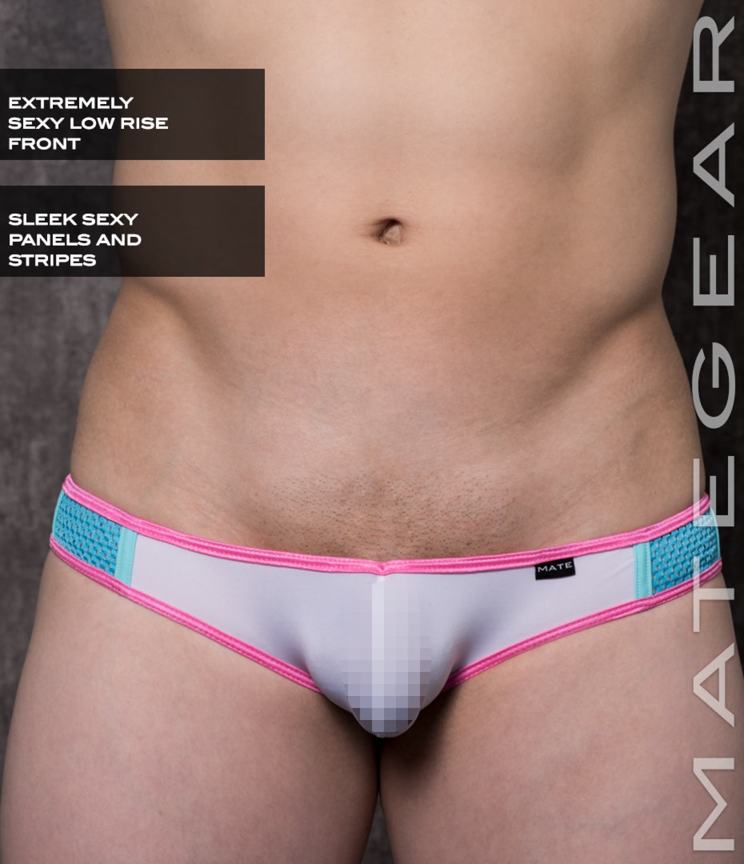 Sexy Mens Swimwear Extremely Mini Bikini - Han Chung White Thin Nylon / Large