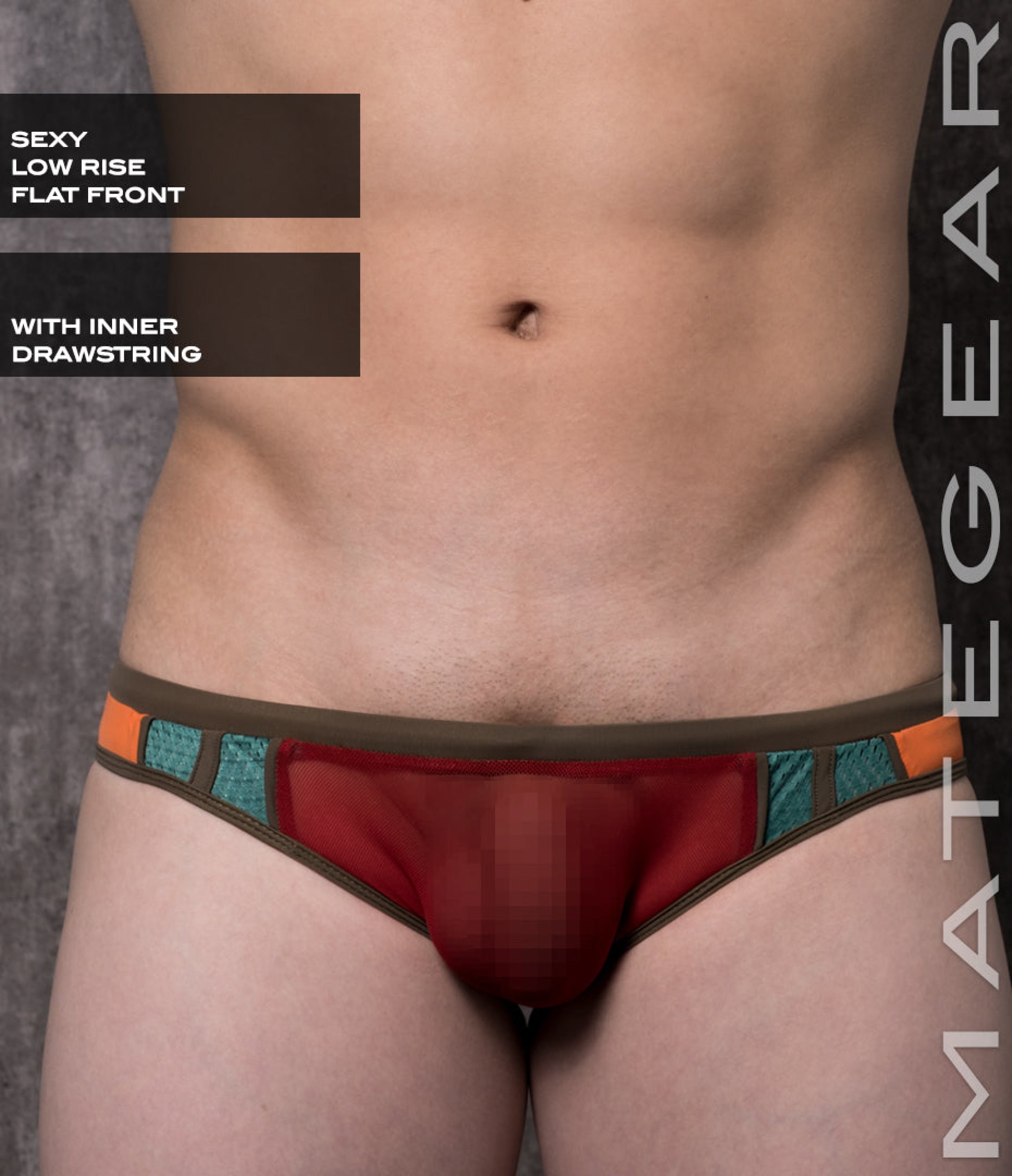 Sexy Mens Swimwear Mini Swim Bikini - An Dong Ii Red Mesh / Medium