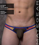 Sexy Mens Swimwear Ultra Swim Pouch Bikini - Cho Chul Iii (Extreme Bulge Pouch) Army Green Nylon /