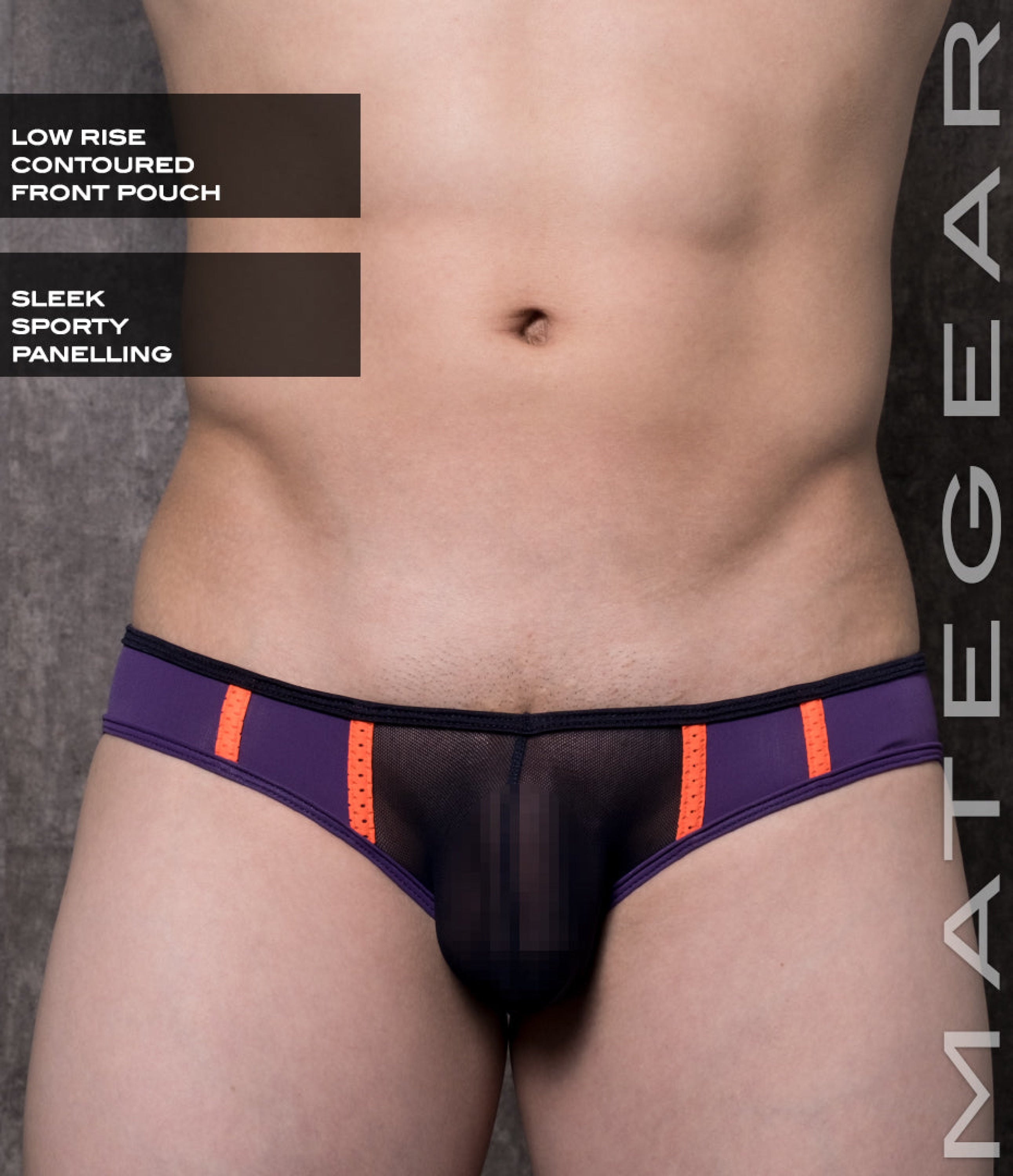 Sexy Mens Swimwear Ultra Swim Pouch Bikini - Yeong Da Iii Navy Mesh / Medium