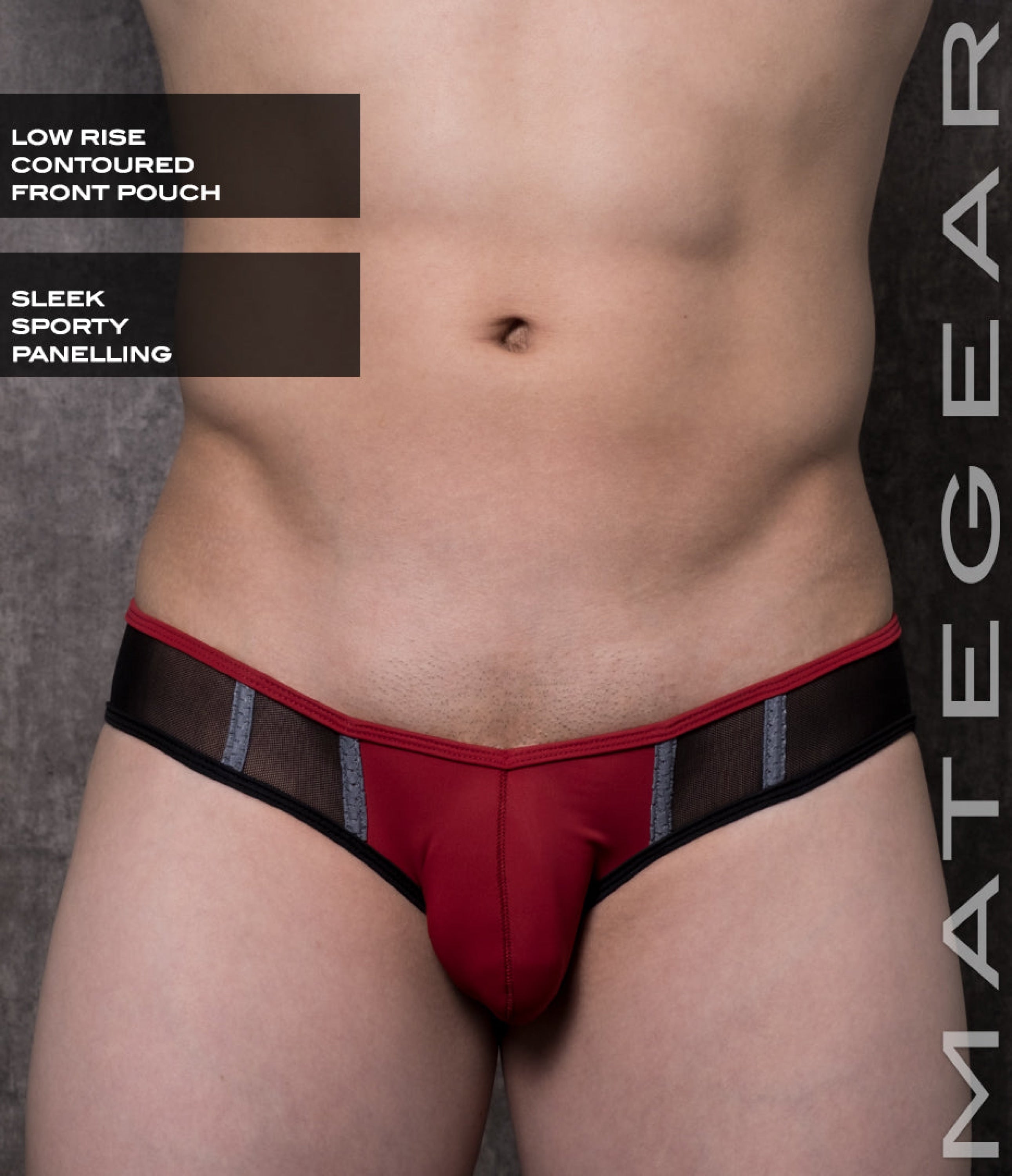 Sexy Mens Swimwear Ultra Swim Pouch Bikini - Yeong Da Iii Red Nylon / Medium