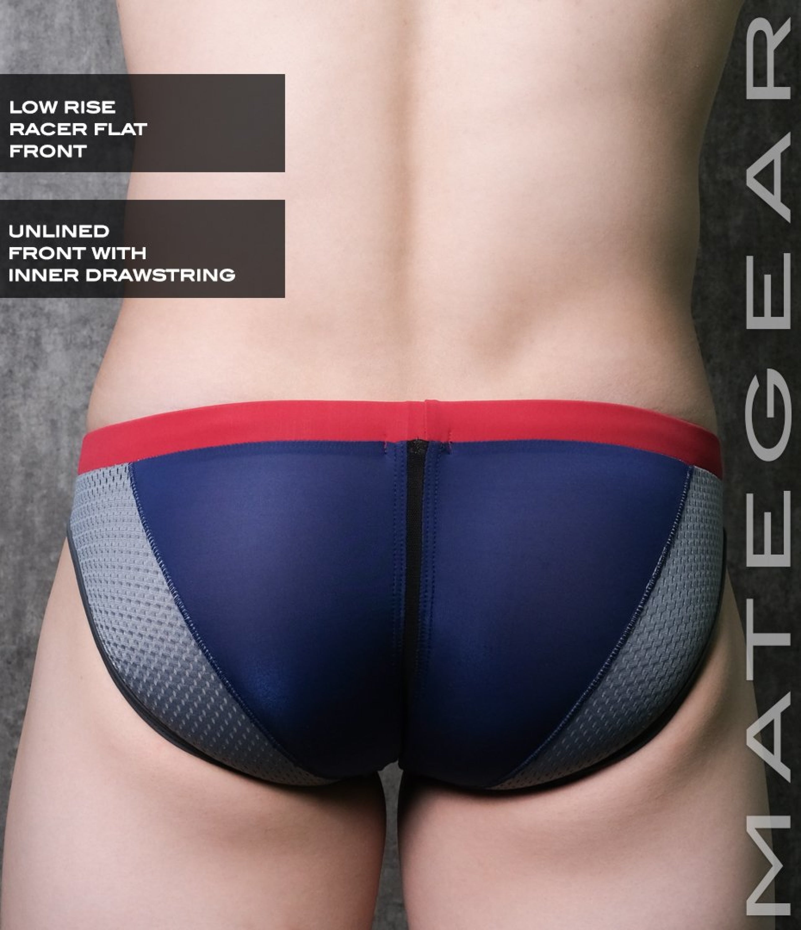 Sexy Mens Swimwear Ultra Swim Racer Bikini - Tak Jae (Low Rise Flat Front / With Drawstring)