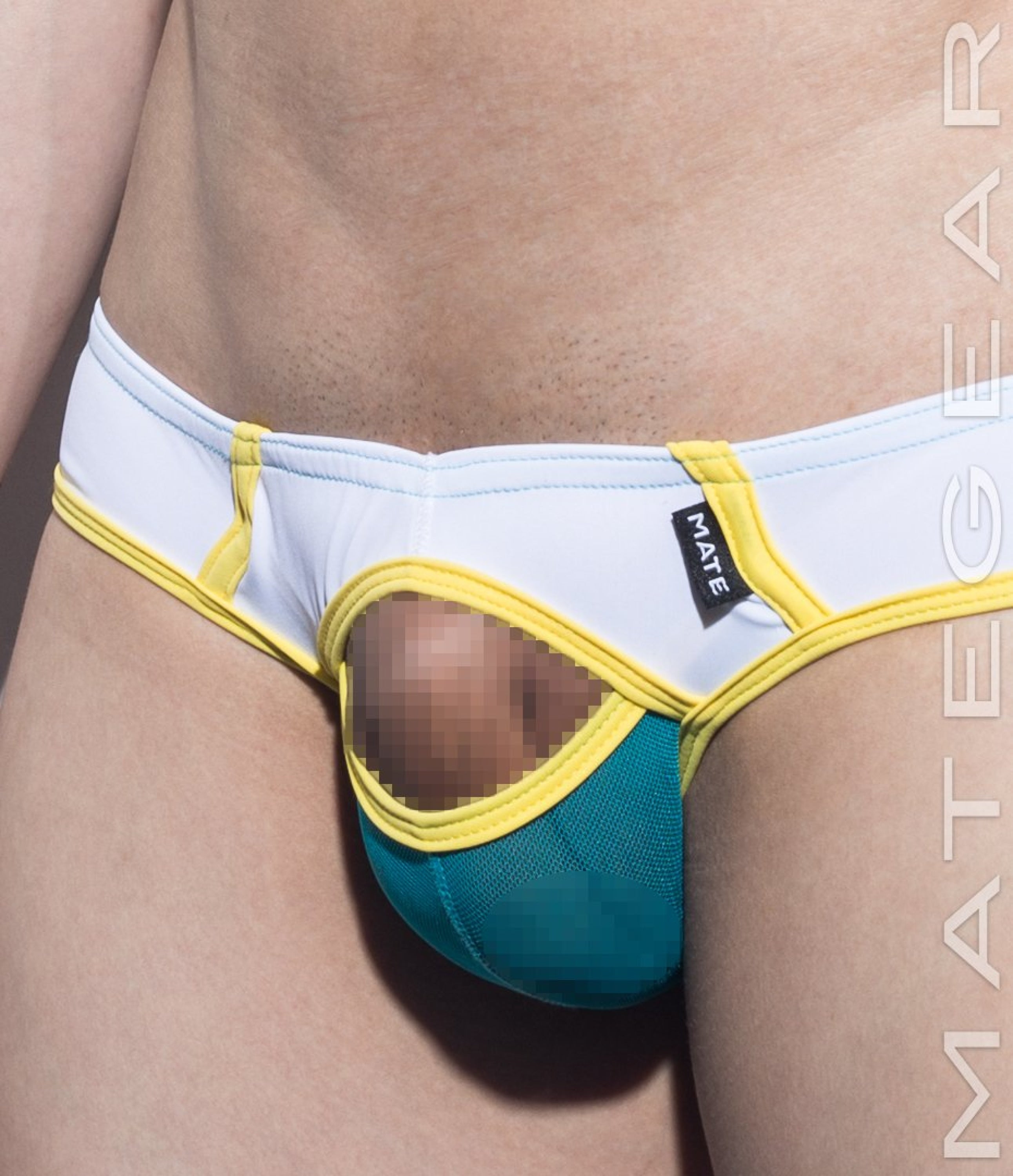 Sexy Men's Swimwear Xpression Mini Swim Pouch Squarecut - Ka Ha IV (Open Front Panel) - MATEGEAR - Sexy Men's Swimwear, Underwear, Sportswear and Loungewear