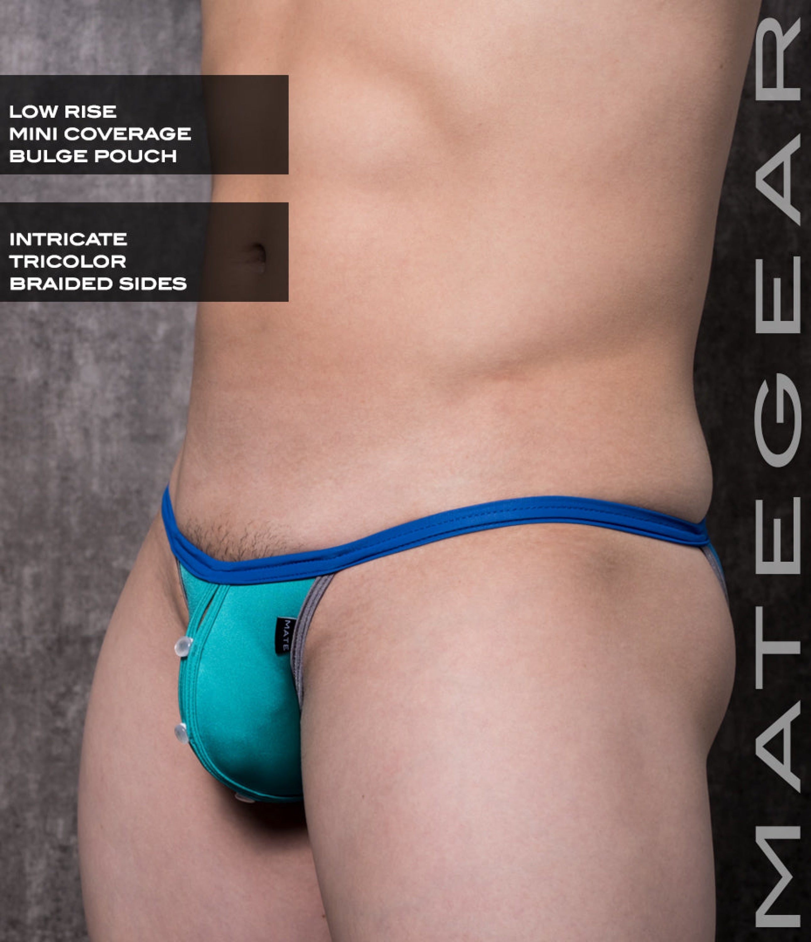 Sexy Mens Swimwear Xpression Ultra Swim Pouch Bikini - He Ran (Button Front)