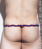 Sexy Men's Underwear Extreme Xpression Bikini - Po Dae (Black/Red/Blue Braided Band) - MATEGEAR - Sexy Men's Swimwear, Underwear, Sportswear and Loungewear