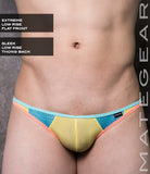 Sexy Mens Underwear Extremely Mini Thong - Sa Hyun (Flat Front) Yellow Ultra Thin Nylon / Medium