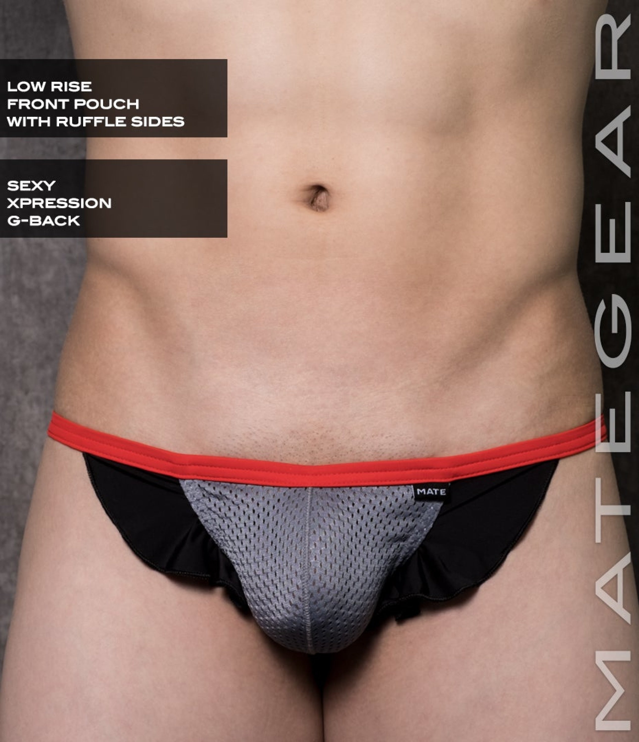 Sexy Mens Underwear Pouch Mini G - In Ho Grey Sports Netting / Medium