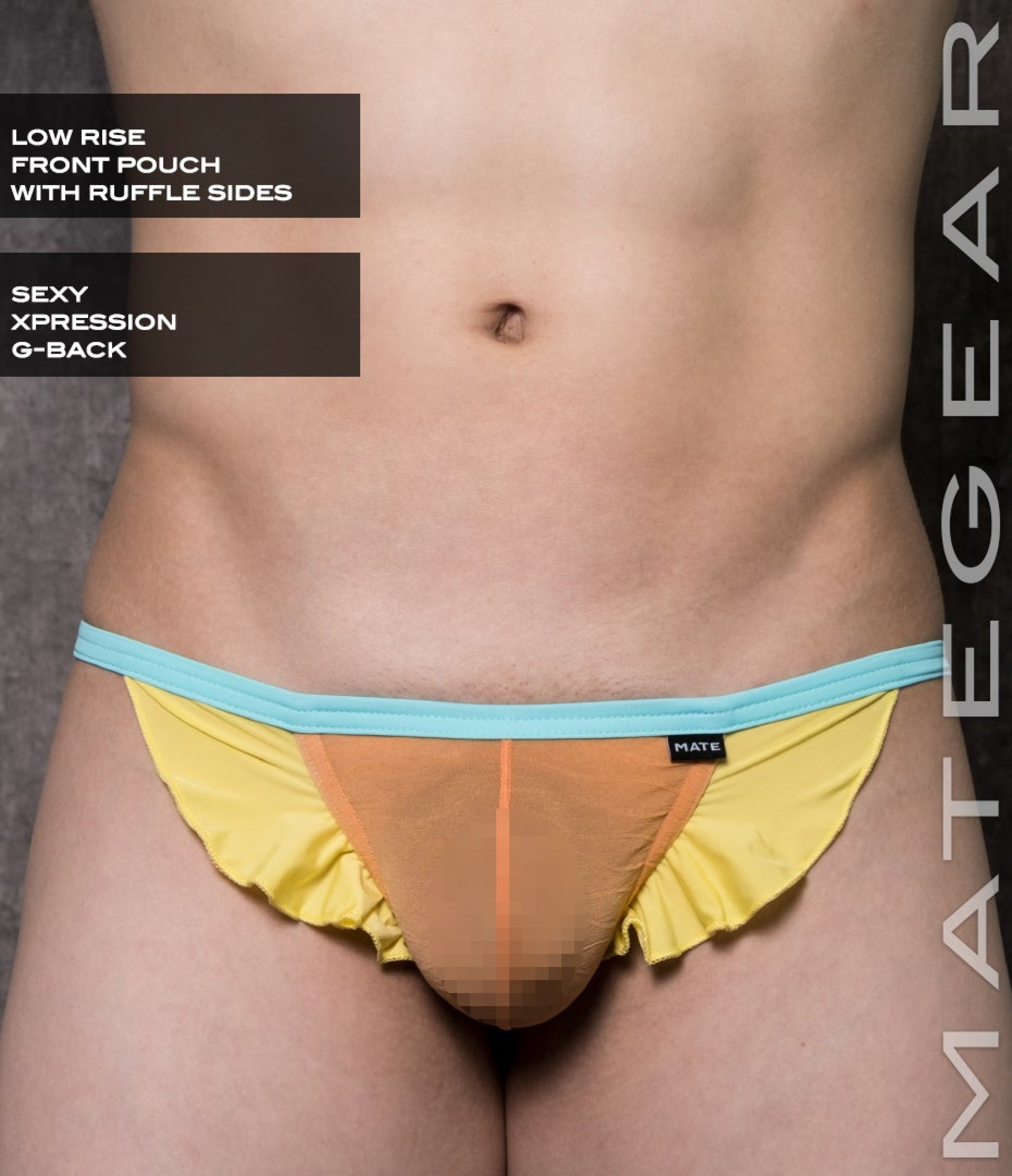 Sexy Mens Underwear Pouch Mini G - In Ho Orange Translucent / Medium