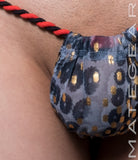 Sexy Mens Underwear Xpression Mini Bikini - Ryeo Jae (Adjustable Front / Open Back Blackred Band))