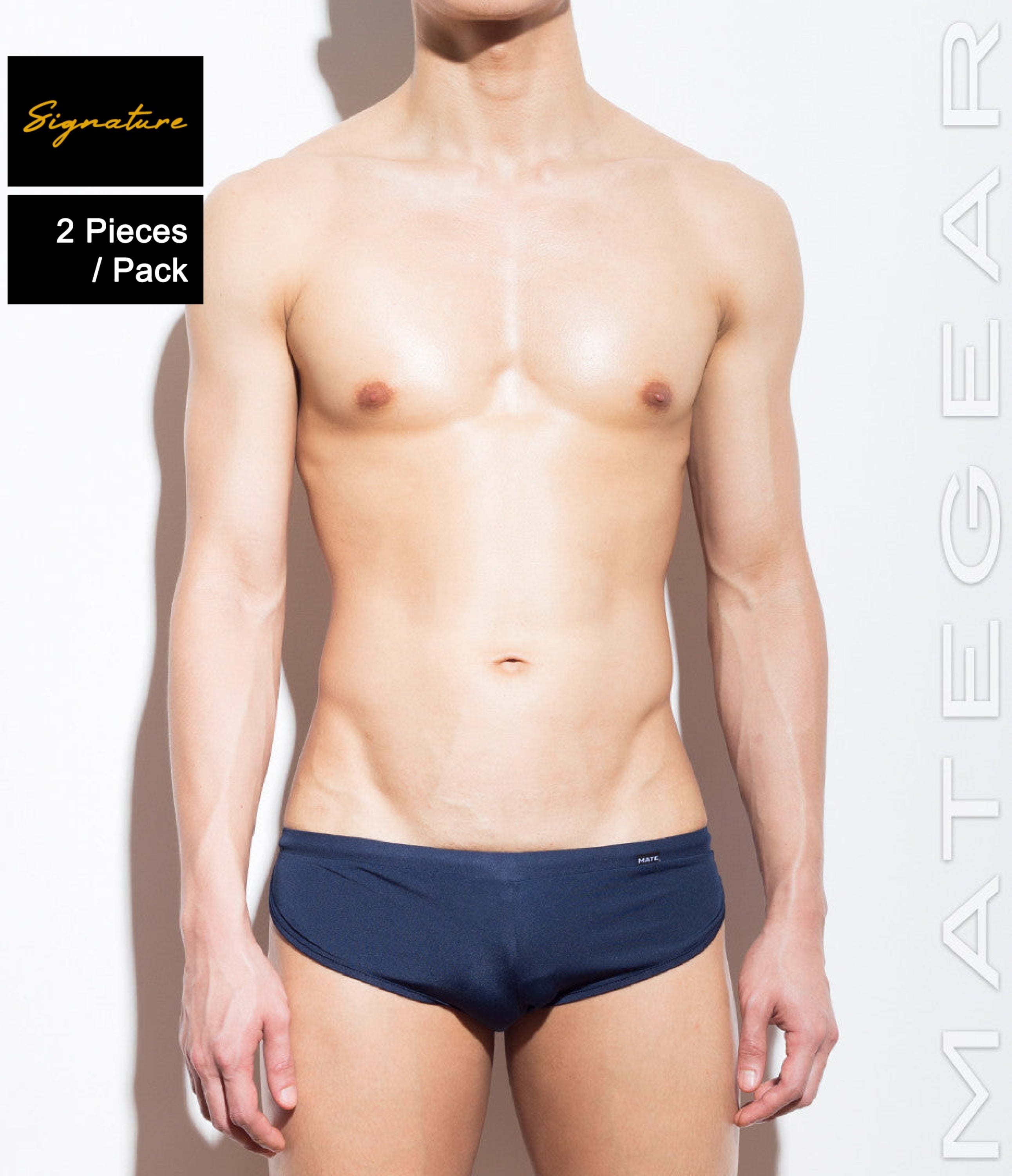 Sexy Men's Sportswear Signature Mini Shorts - Ki Nam (Navy Air Nylon) - MATEGEAR - Sexy Men's Swimwear, Underwear, Sportswear and Loungewear