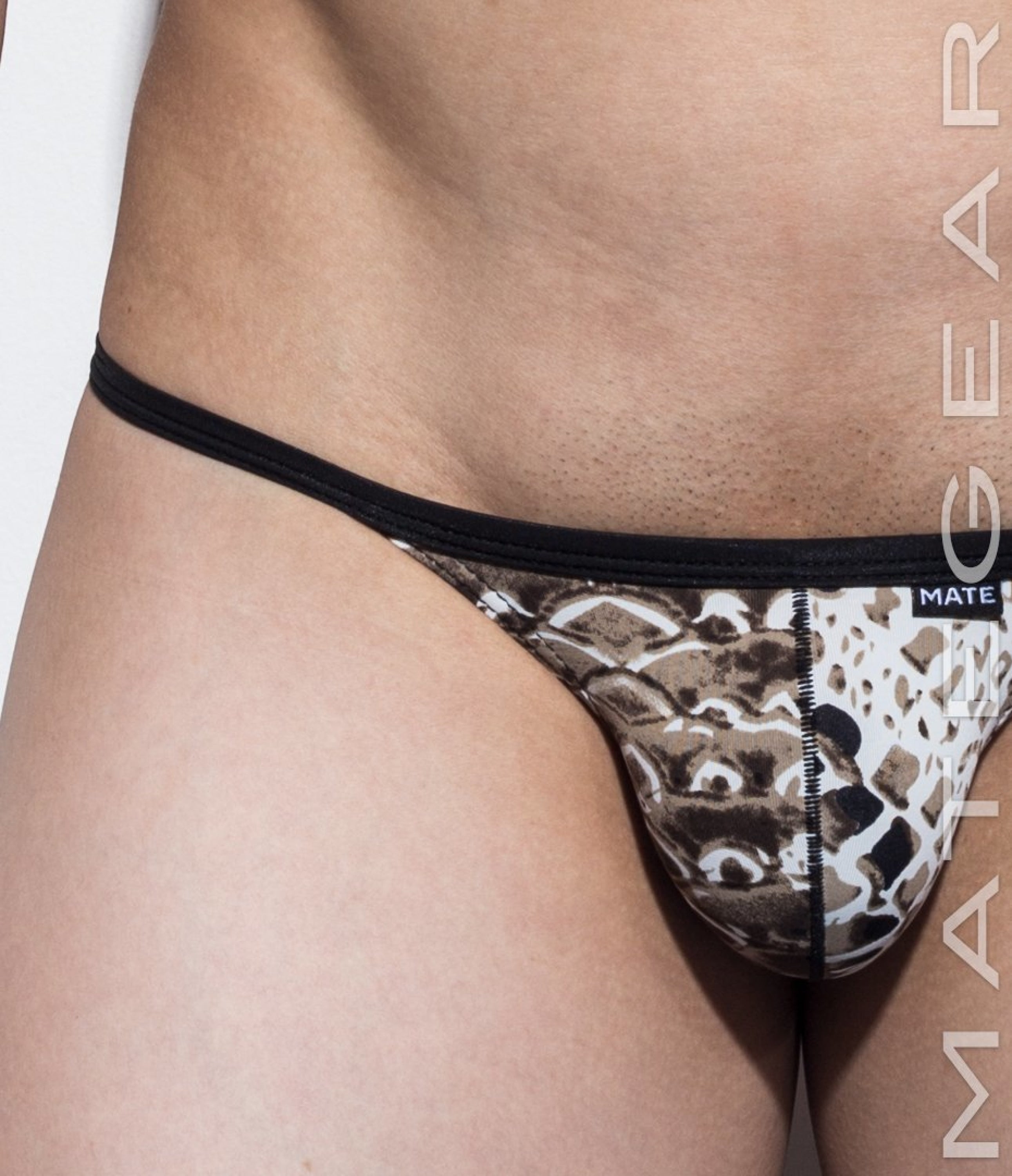 [2pc/Pack] Sexy Men's Underwear Mini Bikini Briefs - Nam Woo (Thin Nylon  Special Fabric Signature Series) - 2pc SnakePrint / Small
