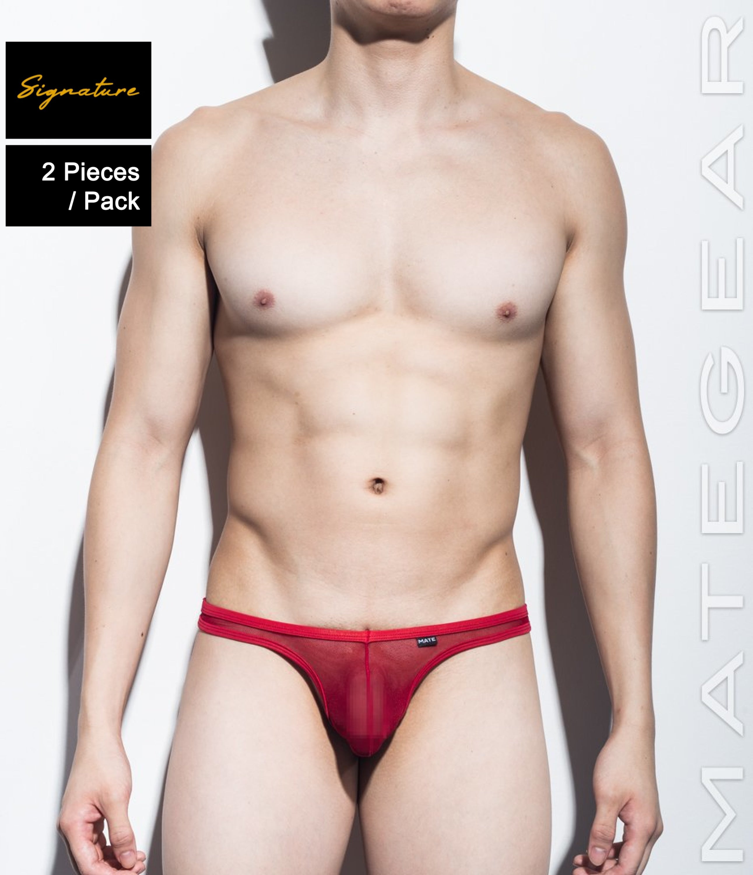 Sexy Men's Underwear Signature Ultra Thongs - Kyo Ha (Mesh Series / V Front / Tapered Sides) - MATEGEAR - Sexy Men's Swimwear, Underwear, Sportswear and Loungewear