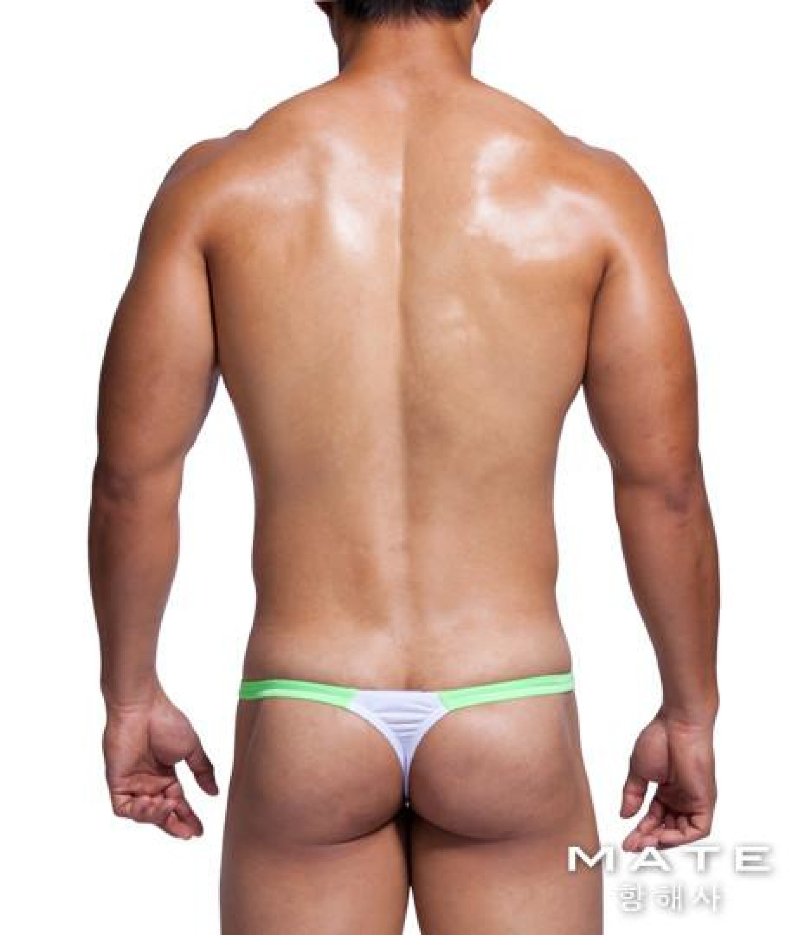 Sexy Mens Swimwear Ultra Teardrop Thong - Pae Yeon (White) - MATEGEAR - Sexy Men's Swimwear, Underwear, Sportswear and Loungewear