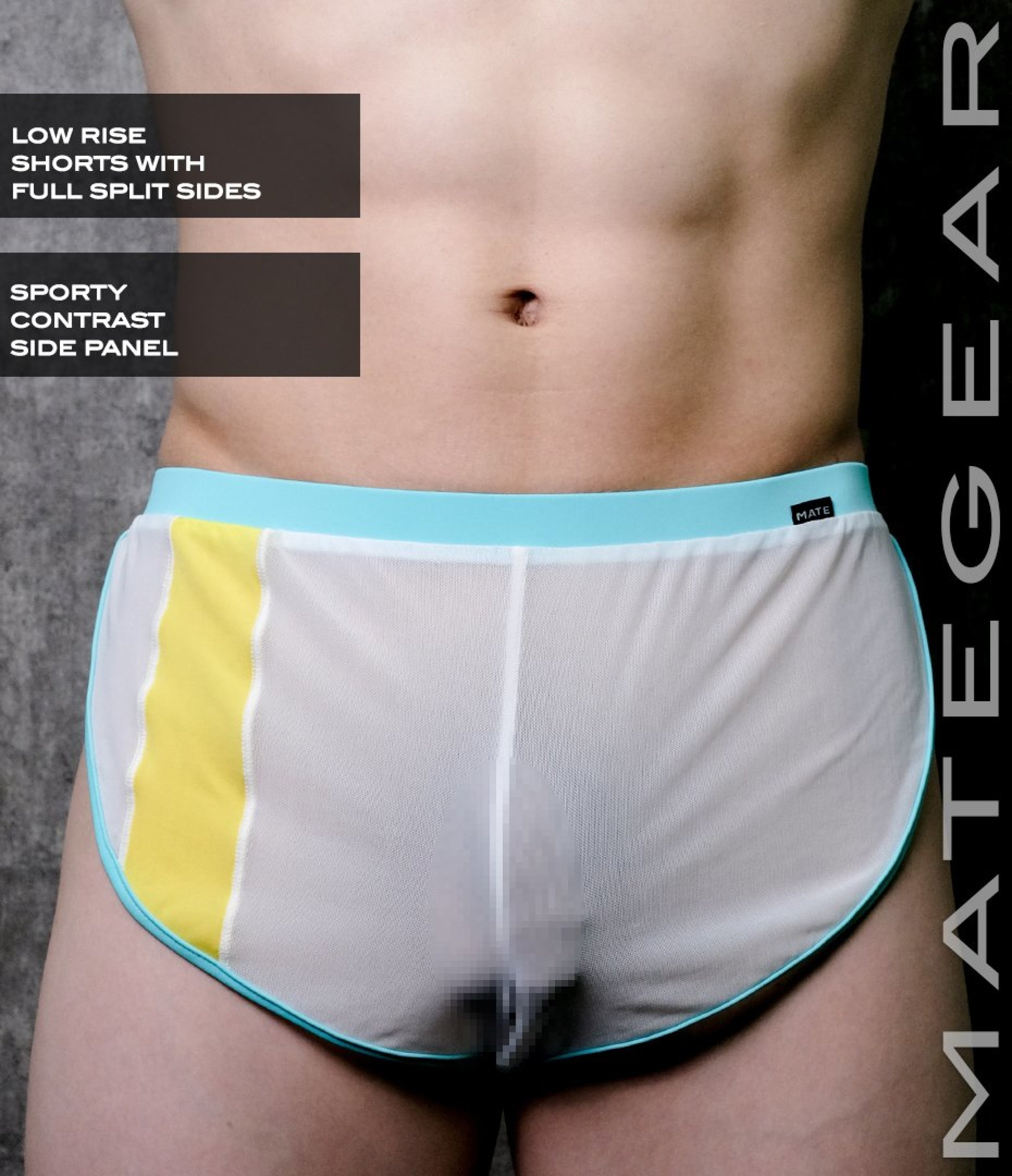 Sexy Mens Loungewear Very Ultra Shorts - Chu Goo (Lounge Series) White Mesh / Small