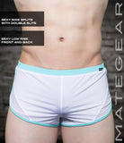 Sexy Mens Loungewear Very Ultra Shorts - Hak Kun (Ultra Thin Nylon Series) White / Small