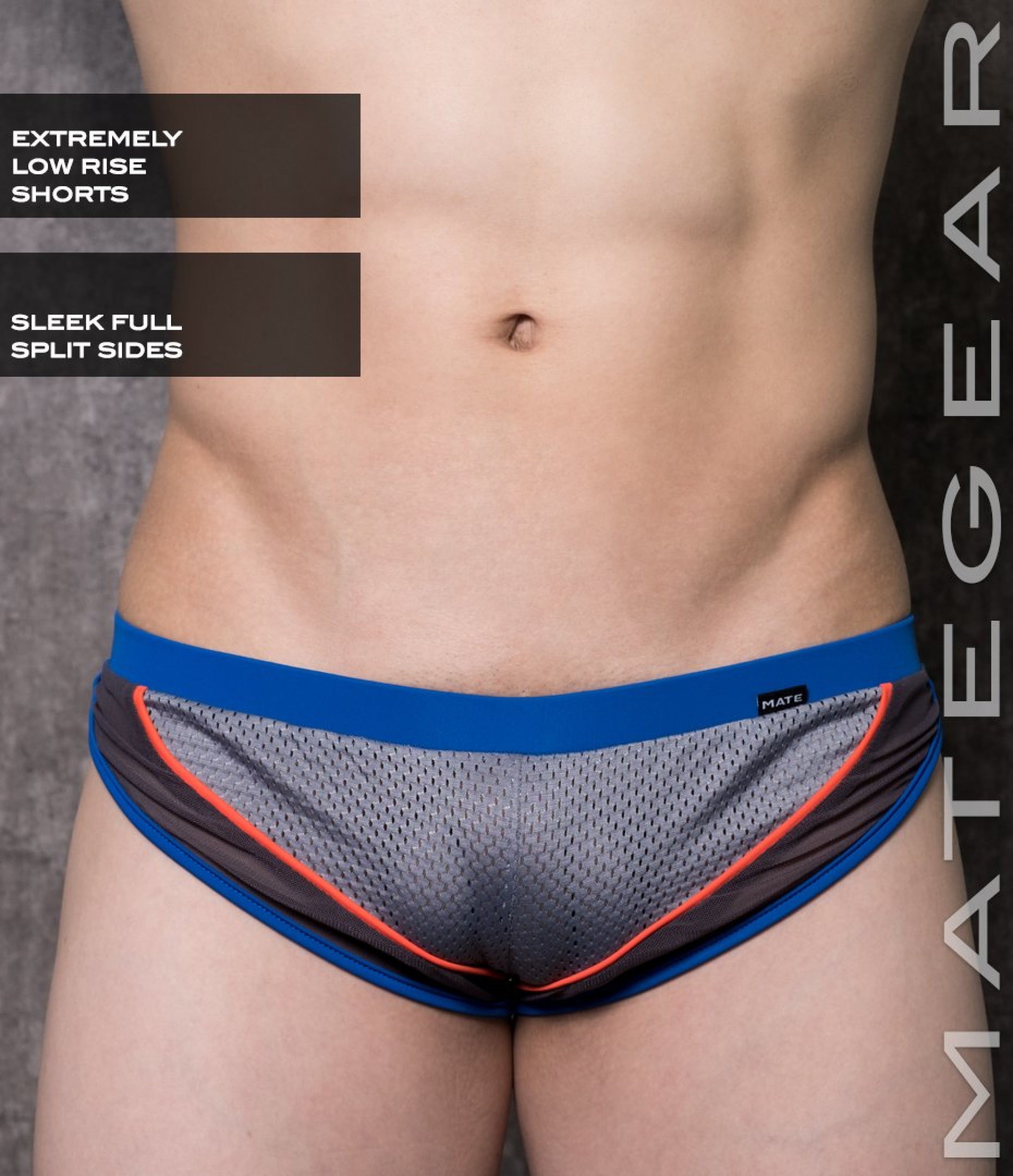 Sexy Mens Sportswear Extremely Mini Shorts - Ki Nam Ix Grey Sports Netting / Small