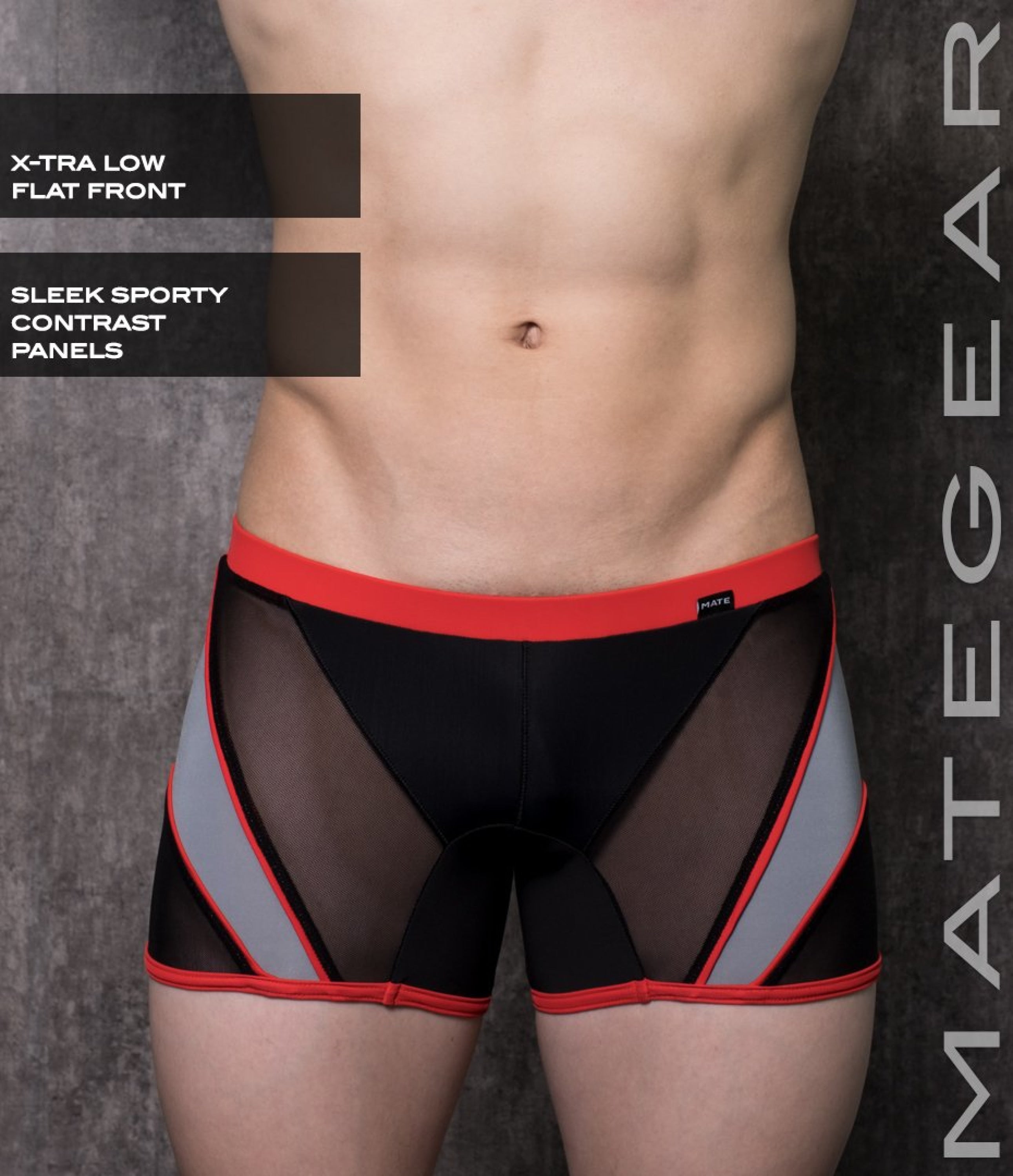 Sexy Mens Swimwear Mini Tights - Ryu Sook Ii (X-Tra Low Flat Front) Black Nylon / Small