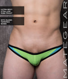 Sexy Mens Swimwear Ultra Swim Bikini - Hae Bong (Xtra Low Front) Lime Green Thin Nylon / Medium