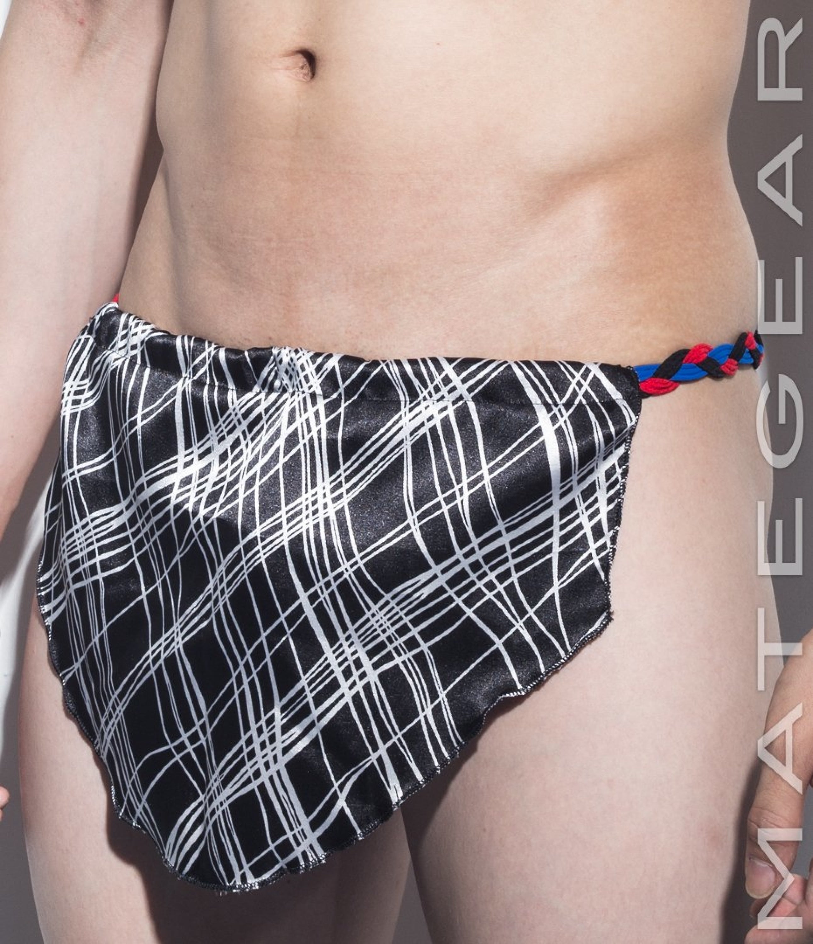 Sexy Men's Underwear Extreme Xpression Bikini - Po Dae (Black/Red/Blue Braided Band) - MATEGEAR - Sexy Men's Swimwear, Underwear, Sportswear and Loungewear