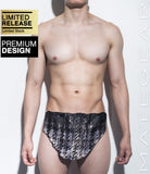 Sexy Men's Underwear Extreme Xpression Bikini - Po Dae (Green/White/Grey Braided Band)