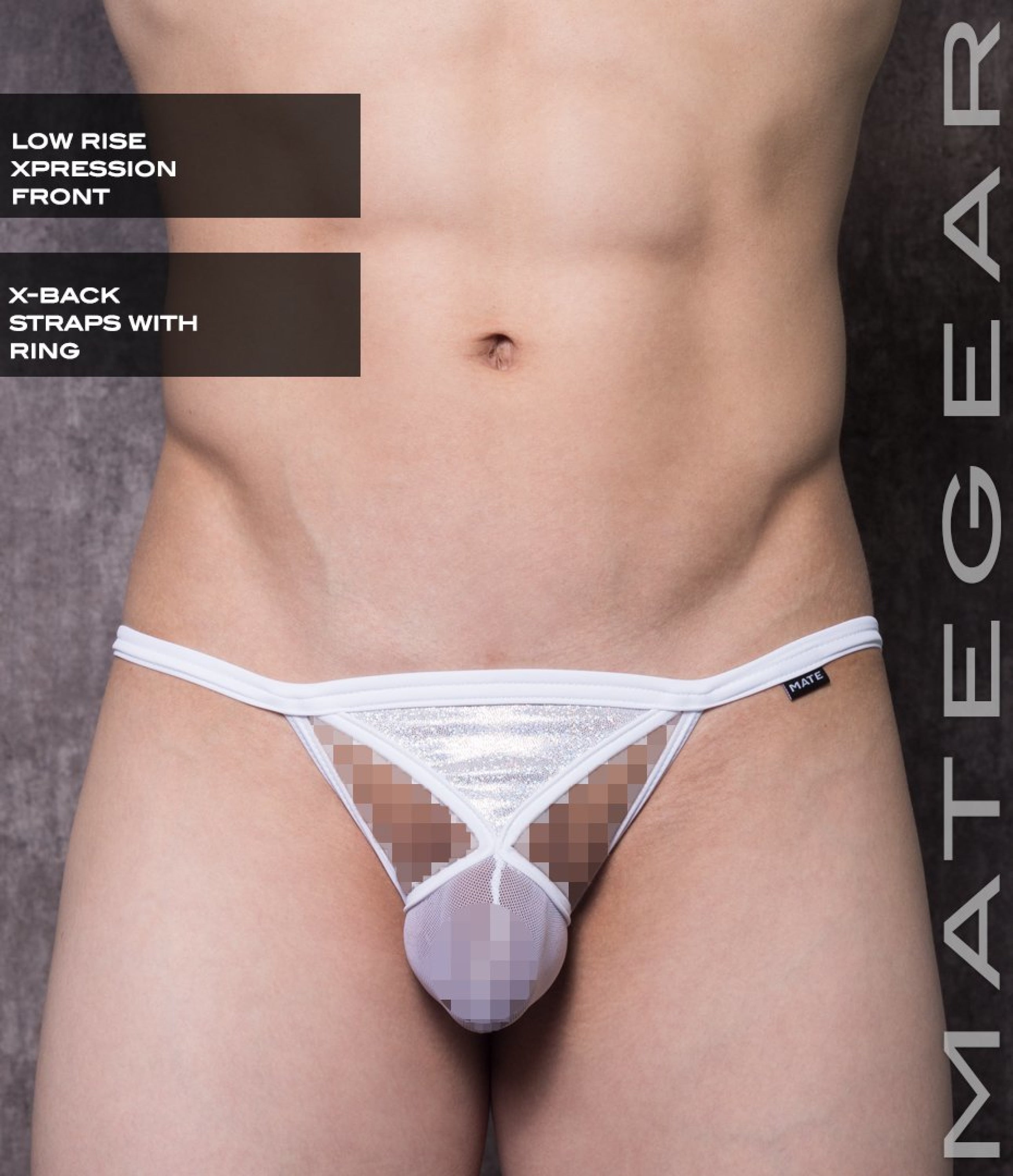 Sexy Mens Underwear Xpression Mini Bikini - Ryeo Hyo Metallic White / Small