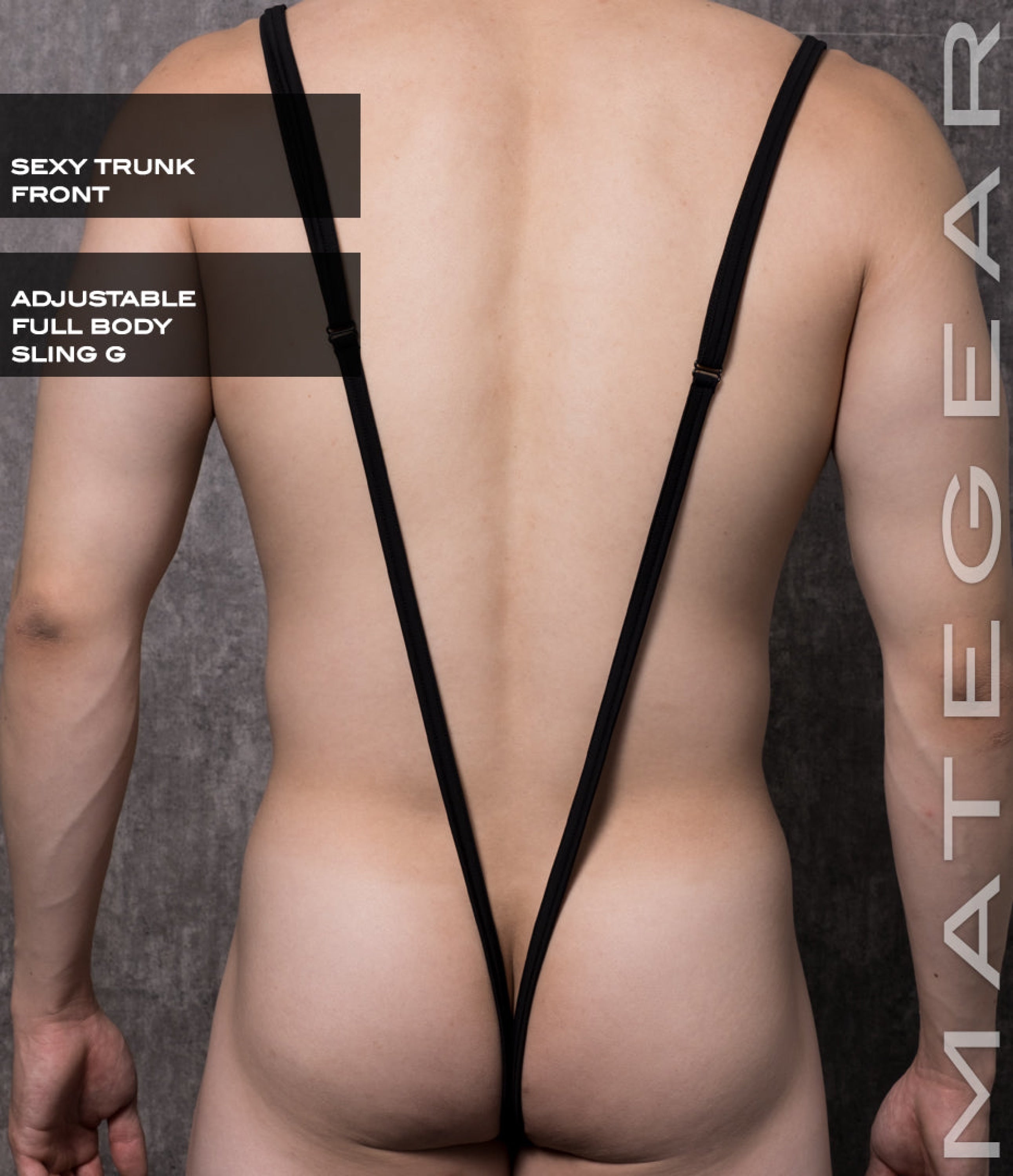 Sexy Mens Underwear Xpression Ultra G - Gal Dae (Adjustable Sling / Trunk Front Black Full Body