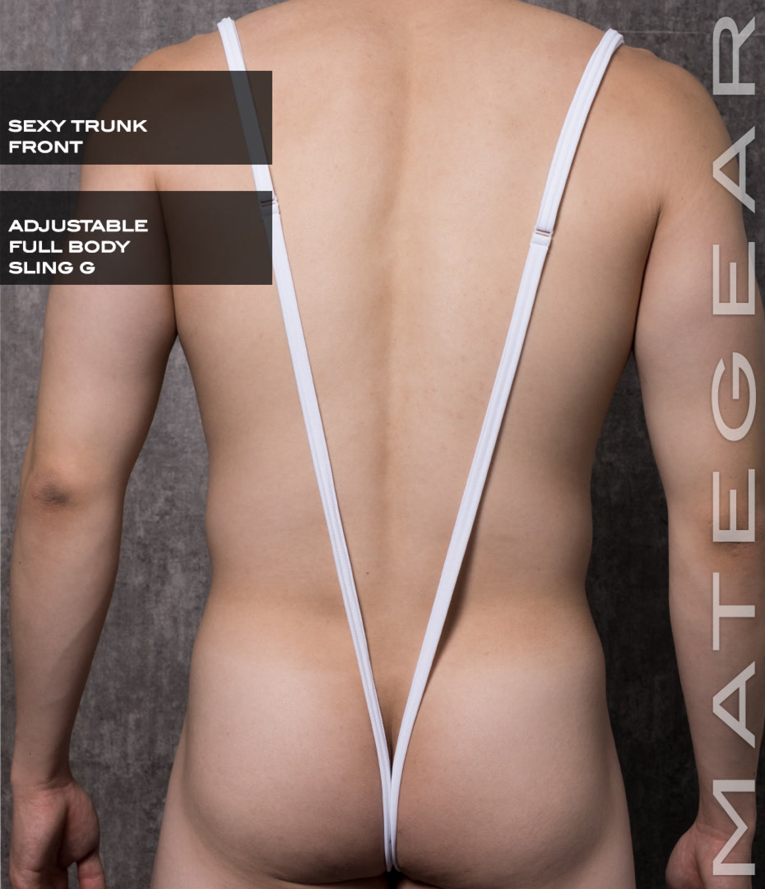 Sexy Mens Underwear Xpression Ultra G - Gal Dae (Adjustable Sling / Trunk Front White Full Body
